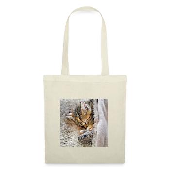 Kitten sleeping with favorite toy mouse - Tote Bag - red - Front