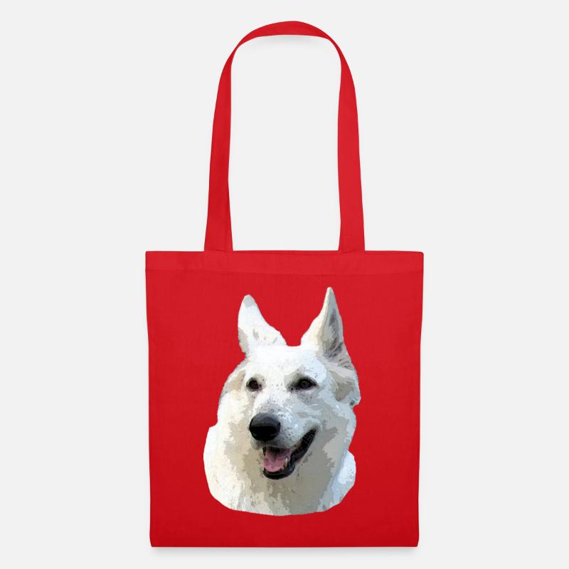 Weißer Schäferhund - Stoffbeutel - Rot