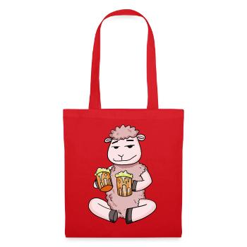 Sheep with beer glasses Beer Drinking alcohol - Tote Bag - red - Front