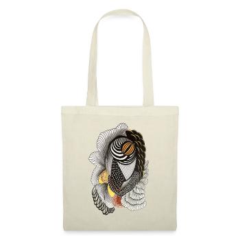 Dessin géométrique au trait avec motif à l’échelle - Sac en tissu - rouge - Devant