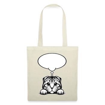 Scottish Fold-eared Cat Speech Bubble - Tote Bag - red - Front