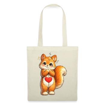 Écureuil timide au cœur rouge - Sac en tissu - rouge - Devant