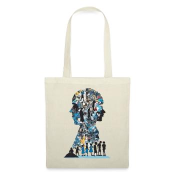 Le puzzle humain - Sac en tissu - rouge - Devant