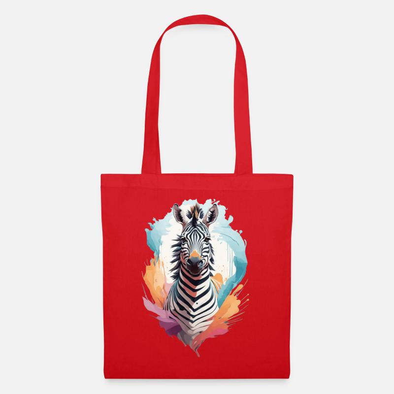 Zebra - Stoffbeutel - Rot