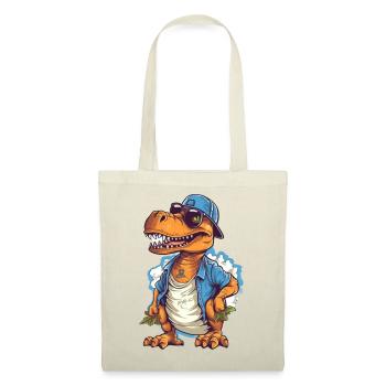 Dino cool avec casquette tendance et lunettes de soleil - Sac en tissu - rouge - Devant