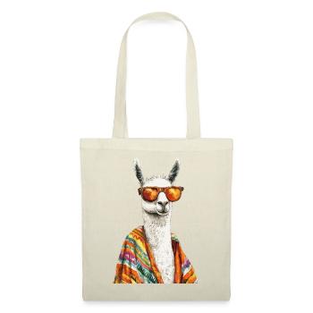 lama - Sac en tissu - rouge - Devant
