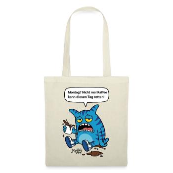 Montag? Nicht mal Kaffee hilft - Zooki Monster - Stoffbeutel - Rot - Vorne