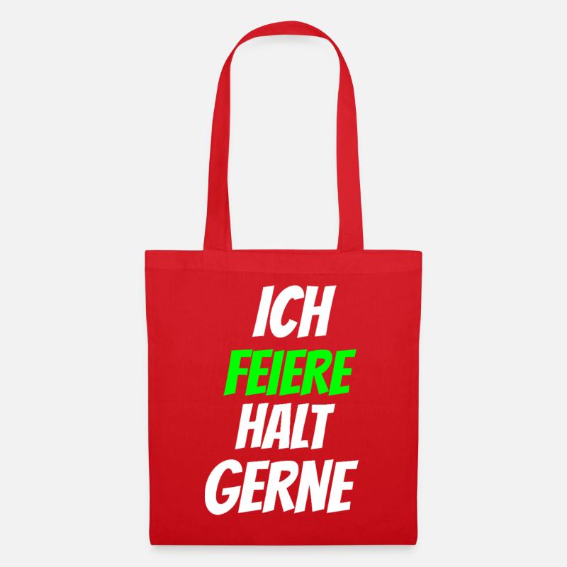 Ich feiere halt gerne Neon - Stoffbeutel - Rot