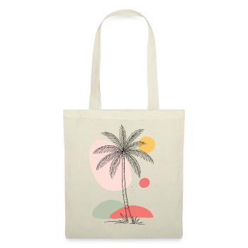 Palme Boho Tropisch Sommer Vintage Design  - Stoffbeutel - Rot - Vorne