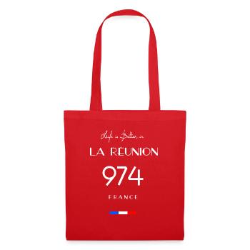 Das Leben ist besser in LA RÉUNION Nummer 974 Übersee - Stoffbeutel - Rot - Vorne
