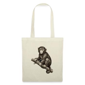 Monkey illustration in vintage style - Tote Bag - red - Front