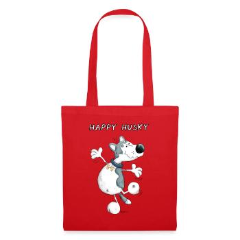 Funny Husky - Sac en tissu - rouge - Devant