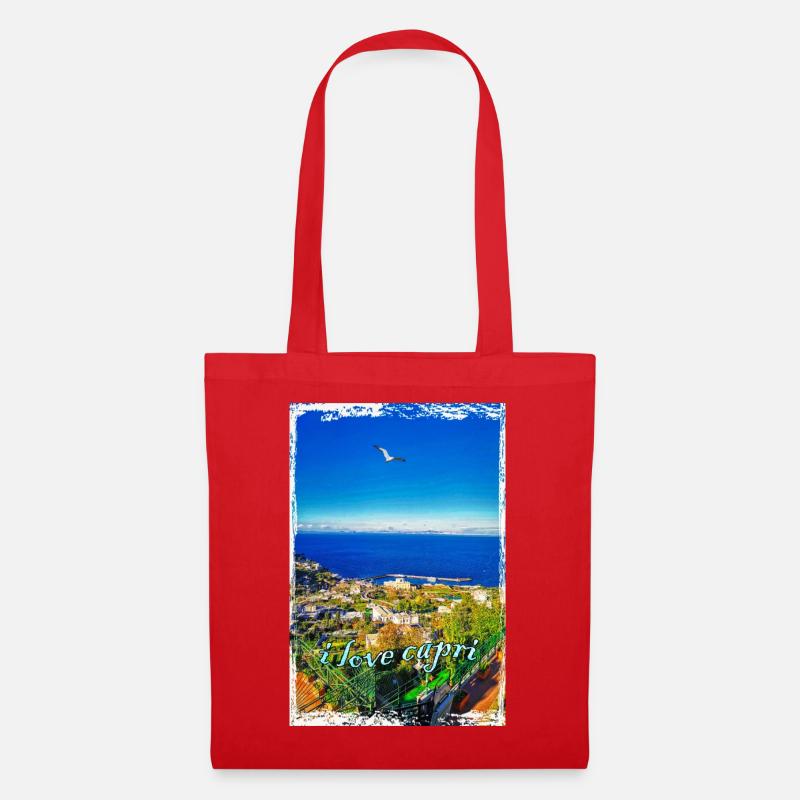 Ich liebe Capri - Stoffbeutel - Rot