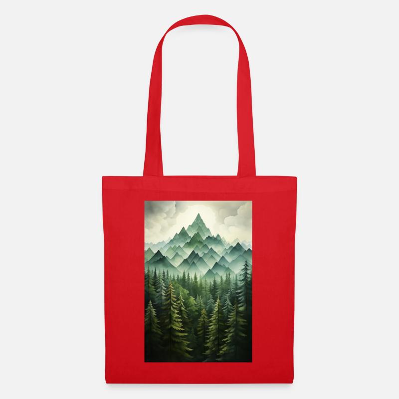 Paysage de Forêt - Sac en tissu - rouge