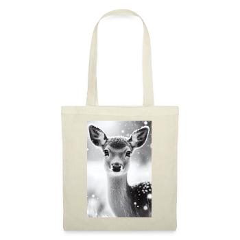 Tranquil Deer in Snowy Forest - Tote Bag - red - Front