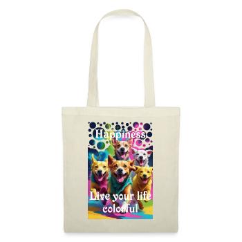 Un gang de chiens heureux aime la vie colorée Holi - Sac en tissu - rouge - Devant