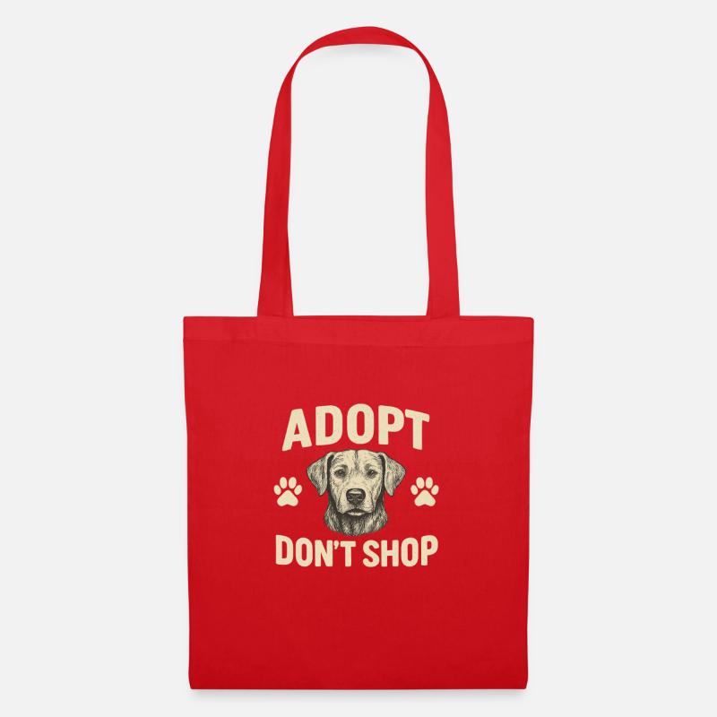 Hund Adoption Motiv Design - Stoffbeutel - Rot