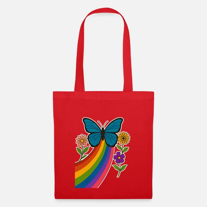 Rainbow Butterfly - Tote Bag - red
