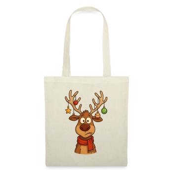 Hirsch Rudolph Frohe Weihnachten süß - Stoffbeutel - Rot - Vorne