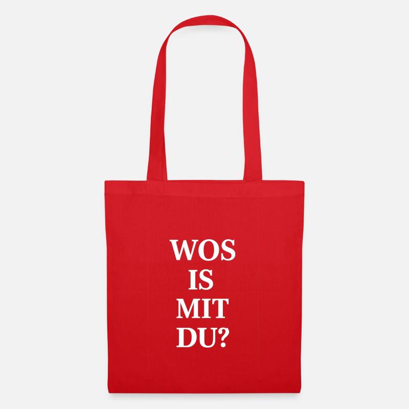 Was ist mit dir? Serif Kontrast - Stoffbeutel - Rot