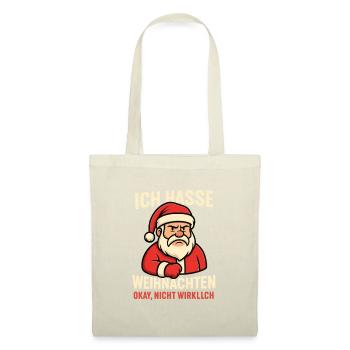 Ich hasse Weihnachten Santa - Stoffbeutel - Rot - Vorne