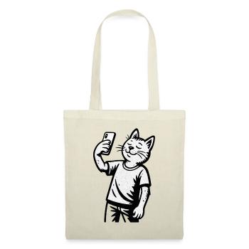 Selfie cat in sketch style - Tote Bag - red - Front