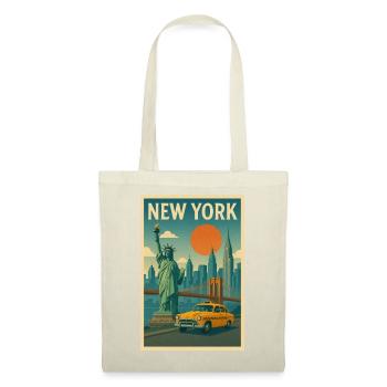 New York Retro City Travel Poster - Tote Bag - red - Front