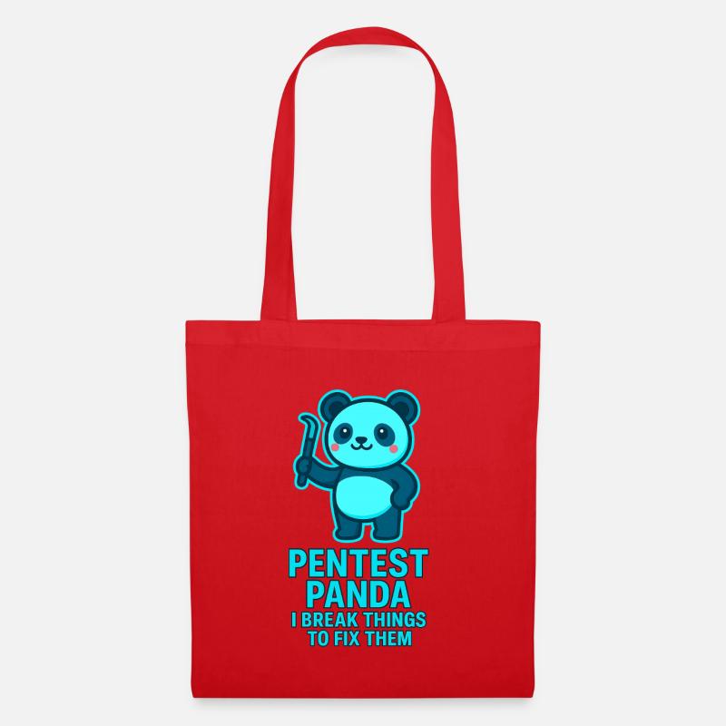Pentest Panda: Fixing Errors - Tote Bag - red