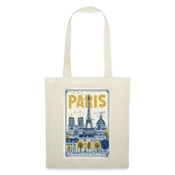 Paris Skyline Vintage-Poster - Stoffbeutel - Rot - Vorne