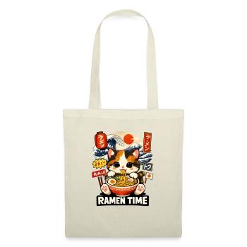 Ramen Zeit Katze Kawaii Bowl - Stoffbeutel - Rot - Vorne