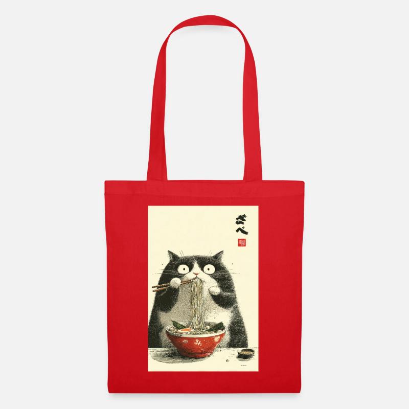 Neko-Ramen-Festmahl - Stoffbeutel - Rot