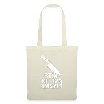 Motif du couteau Stop à la cruauté envers les animaux - Sac en tissu - rouge - Devant