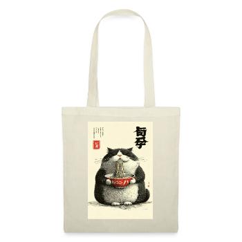 Neko Noodle Feast in Ukiyo-e Style - Tote Bag - red - Front