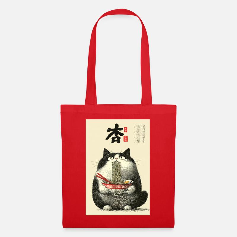 Nudelkatze Ukiyo-e Bowl - Stoffbeutel - Rot