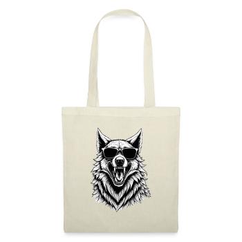 Laughing wolf with sunglasses - Tote Bag - red - Front