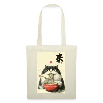 Neko Noodle Cat Ramen Art - Tote Bag - red - Front