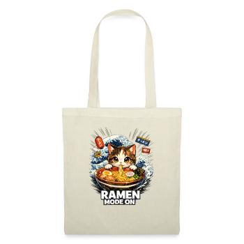 Kawaii Katzen Ramen Nudeln Japan Retro  - Stoffbeutel - Rot - Vorne