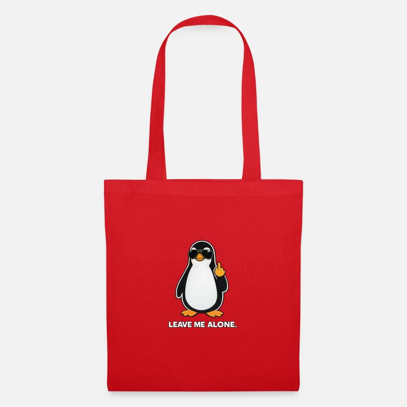 Pinguin in Sonnenbrillen-Nihilismus-Meme - Stoffbeutel - Rot