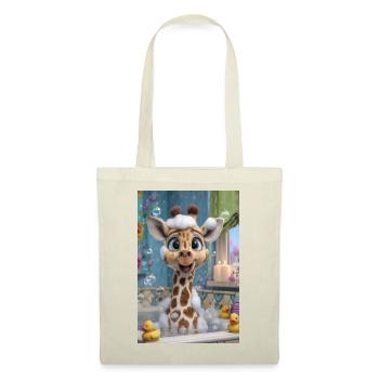 Bubble Bath Giraffe Charm - Tote Bag - red - Front