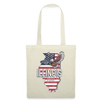 Souvenir vintage Illinois, États-Unis, États-Unis - Sac en tissu - rouge - Devant
