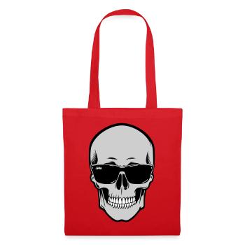 Skull with Sunglasses Graphic - Tote Bag - red - Front