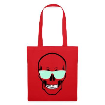 Farbverstellbare Sonnenbrille Smile Skull - Stoffbeutel - Rot - Vorne