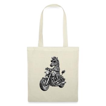 Zebra Motorcycle Rocker with Sunglasses - Tote Bag - red - Front