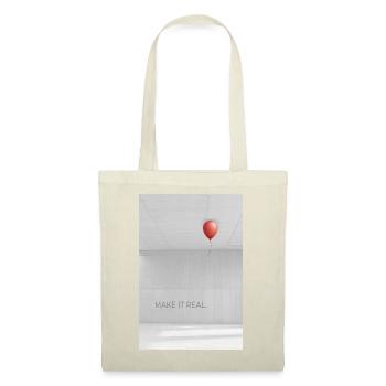 Make it real minimalist Motivation Spruch - Stoffbeutel - Rot - Vorne
