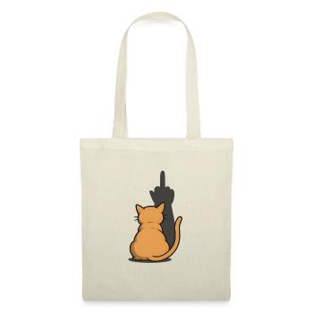 Cat Middle Finger Shadow - Tote Bag - red - Front