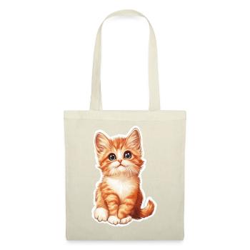 Chaton mignon - Sac en tissu - rouge - Devant