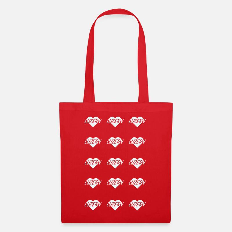 I LOVE LUCERNE Heart Pattern - Tote Bag - red