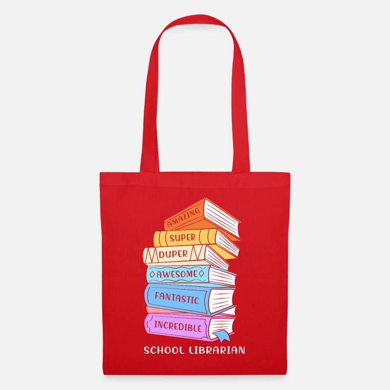 Lesen Bibliothek Leseratte - Stoffbeutel - Rot