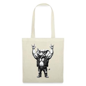 Rocker Elephant Metal Heavy Metal Hardrock Design - Tote Bag - red - Front