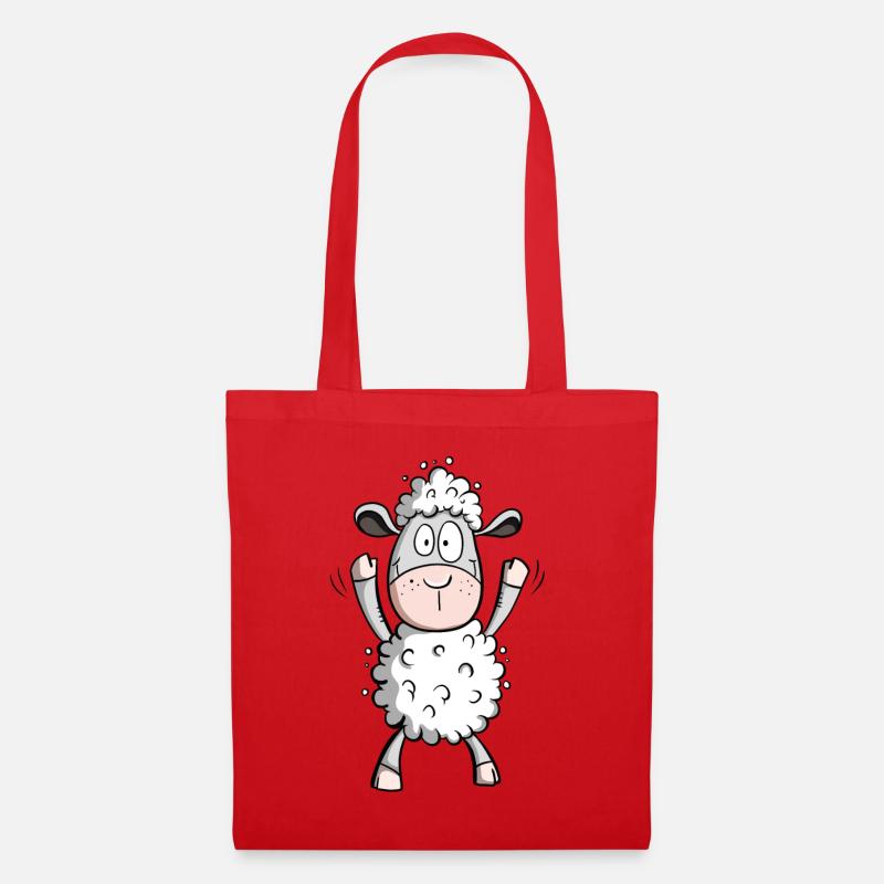 Happy Schaf I Schäfchen Lamm Geschenk Kinder - Stoffbeutel - Rot